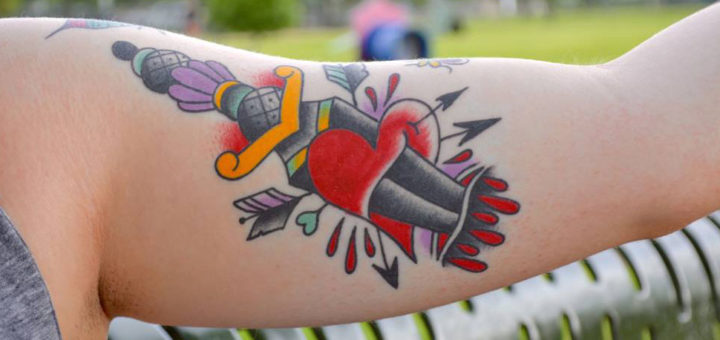Heart tattoo on girls' arm