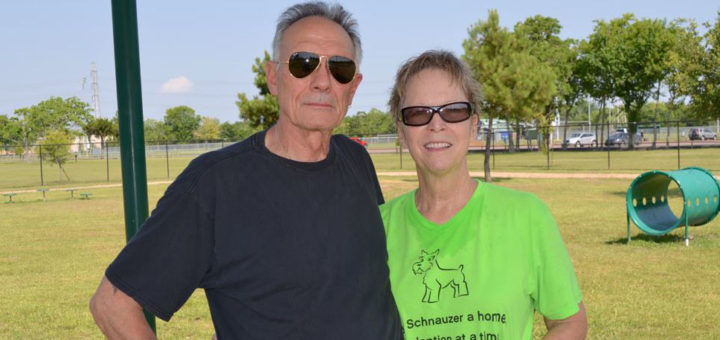 Jeanie and Richard DuPont at the dog park