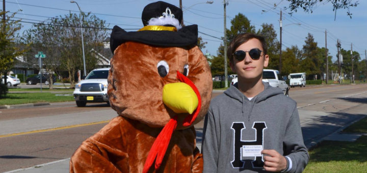 Kara Seaton dressed in a turkey costume