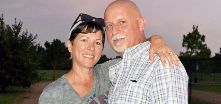 Karen and Bobby Hebert at dog park