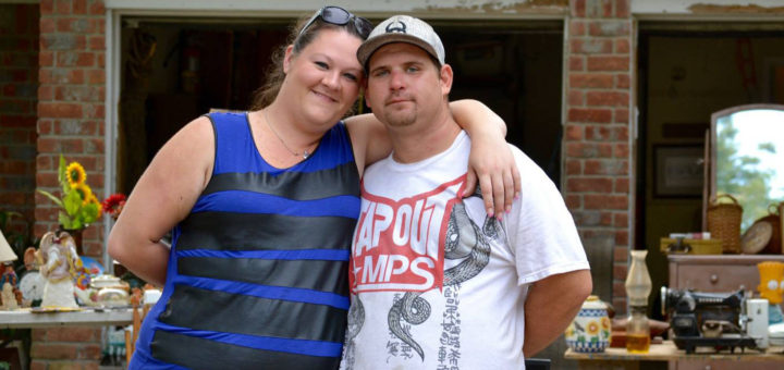 Katrina and Bobby at garage sale