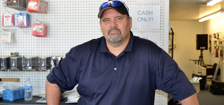 Kelly Wilburn at music store