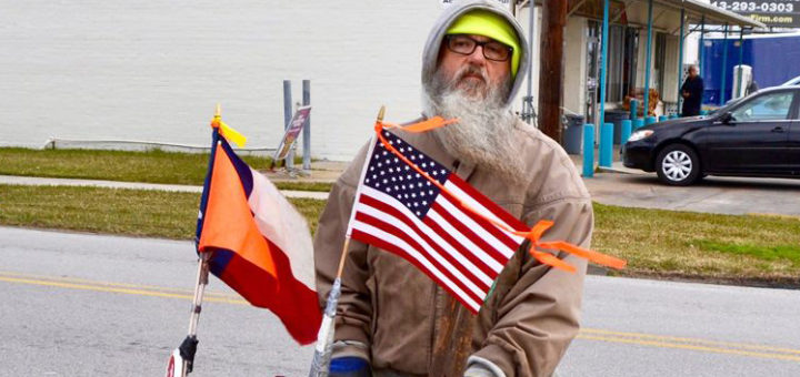 Larry Lawrence collects cans