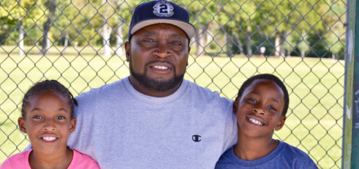 Lewis Campbell Jr. with grandkids