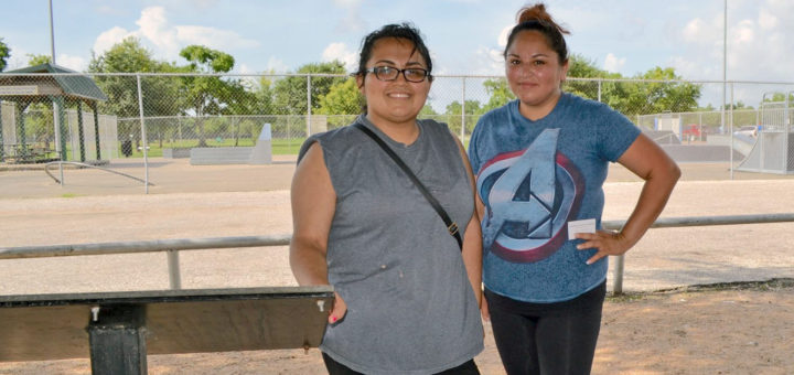 Liz Capuchino and Cristina Torres at the park
