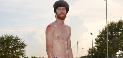 Matthew Kimball with his skateboard