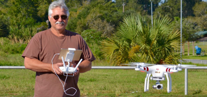 Mike Williams flies a drone