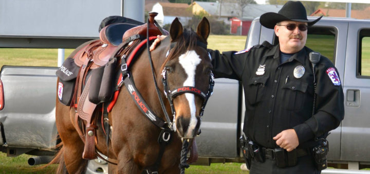 Norman Anderson with his police horse