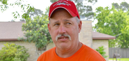 Oilfield worker in his yard