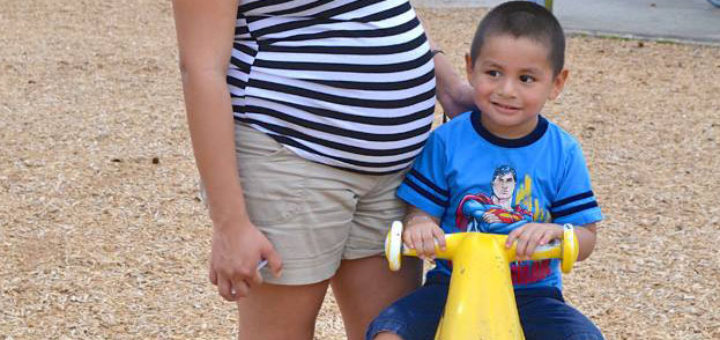 Mom and son at playground