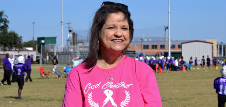 Rhonda Flock at football game