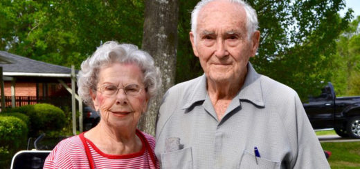 Rich and Belle Skinner at garage sale