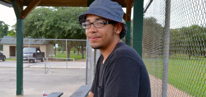 Skateboarder at skate park