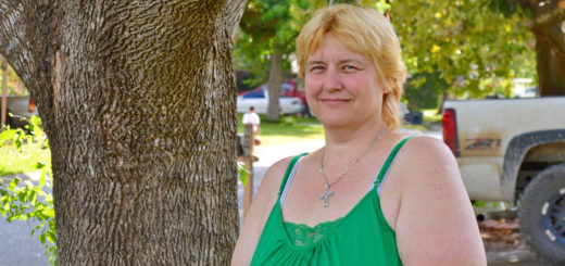 Suzie Tilton Marbach in her yard