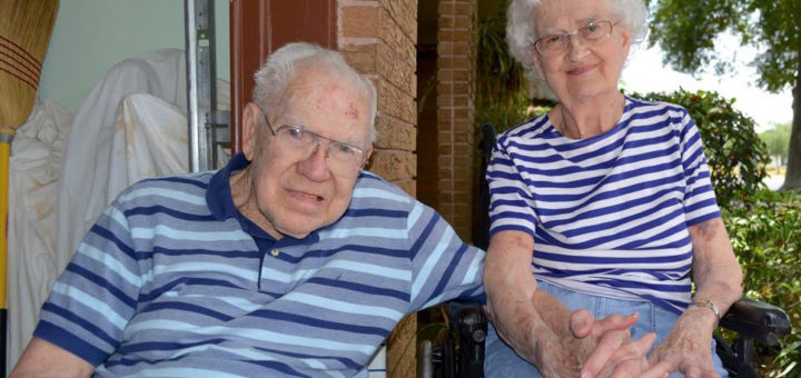 Wanda and Ed Williams in their driveway