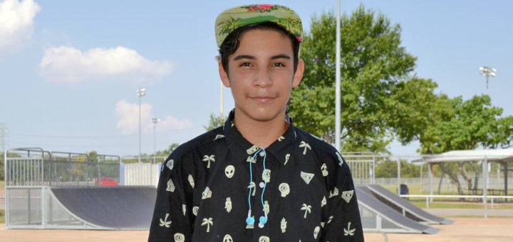 Young skater at skate park