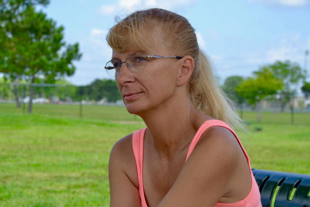 Anne Stewart at dog park