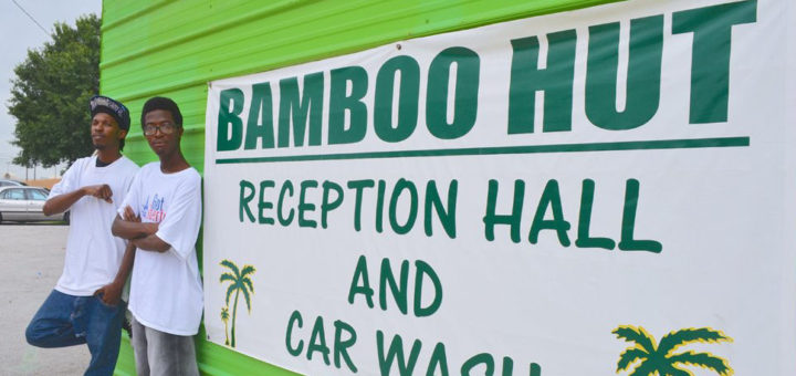 Two guys at reception hall