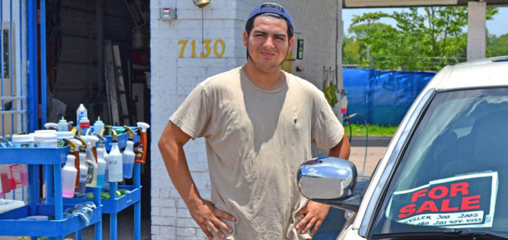 Guy at car detailing business