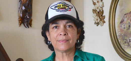 Woman at garage sale