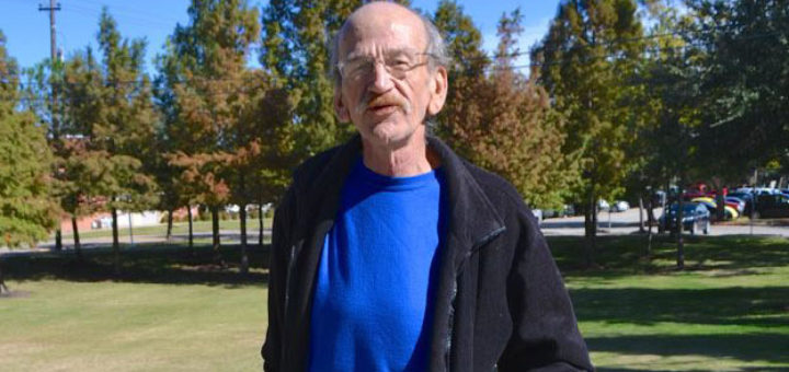 Man stands outside at Lee College