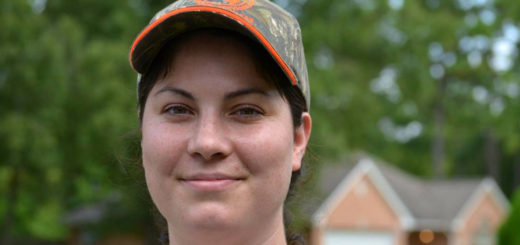 Young woman in her yard