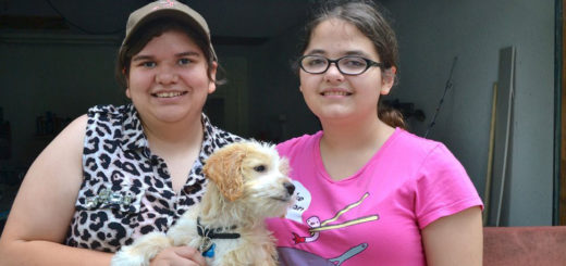 Sisters at garage sale