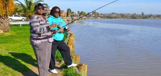 Sisters are fishing