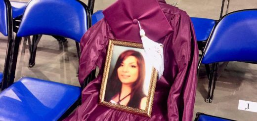 Granddaughter's cap and gown, with her photo