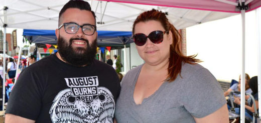 Married couple at a booth