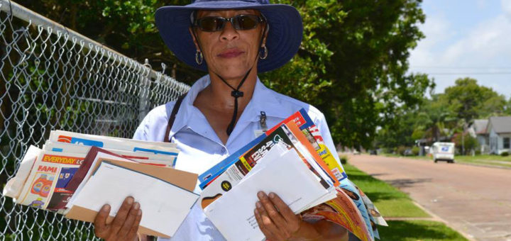 Mail carrier on route