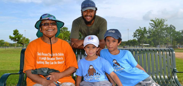 Grandmother with son and grandsons