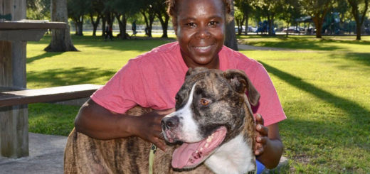 Priscilia Polius with her dog