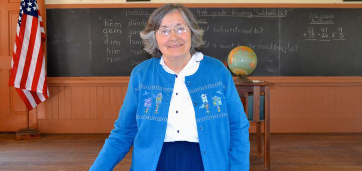 Retired teacher in old schoolhouse