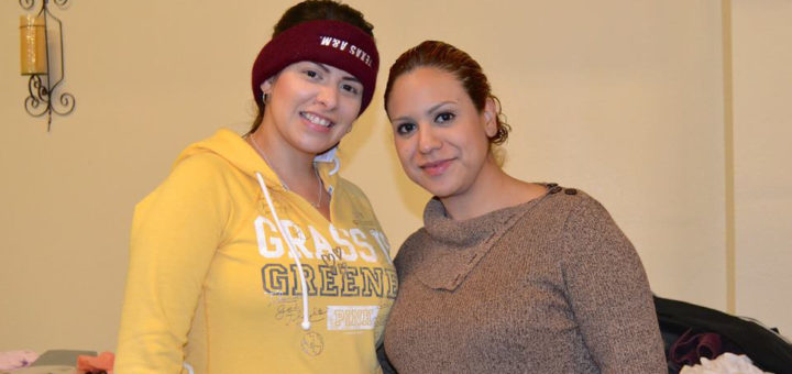 Sisters-in-law at garage sale