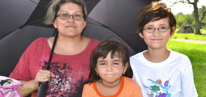 Mom with two daughters