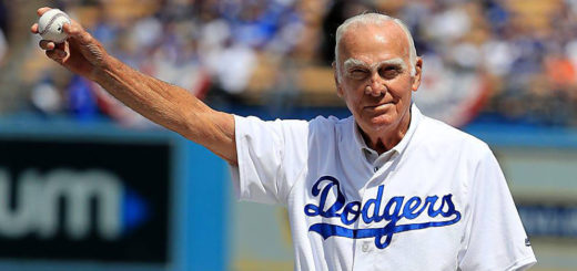 Wally Moon holding a baseball