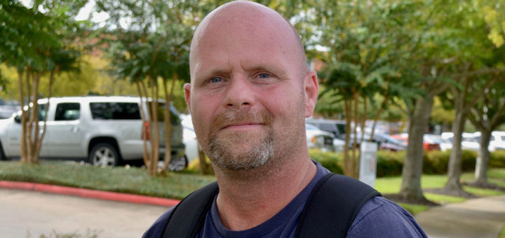 Sean Smith on Lee College campus