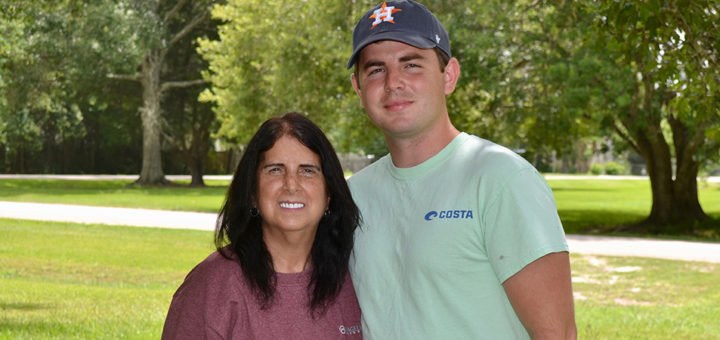 Yolanda Willey with her son, John, outside