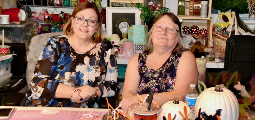 Sisters Cara Protain and Beth McAuliffe in their craft room