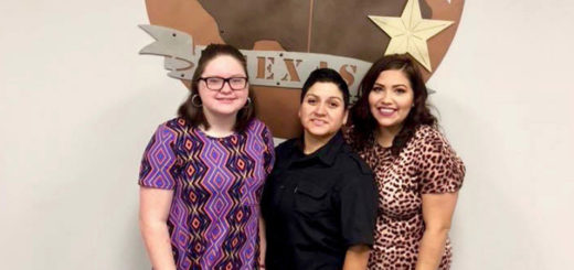 Cheyenne stands with her adoptive parents, Eufemia and Samantha Espinoza