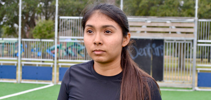 Norma Trejo at a soccer field
