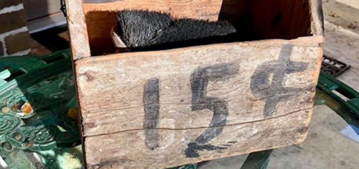Old shoeshine box