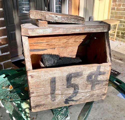 Old shoeshine box