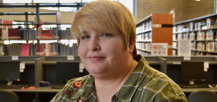 Clarissa Fielder at the library