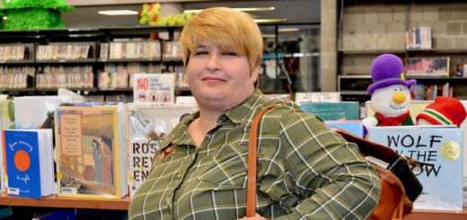 Clarissa Fielder inside the library