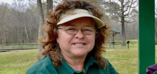 Elizabeth Rick sits at picnic table