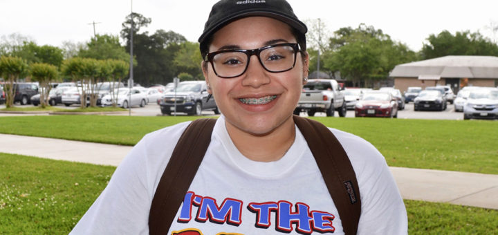 Jaya Leblanc on the Lee College campus