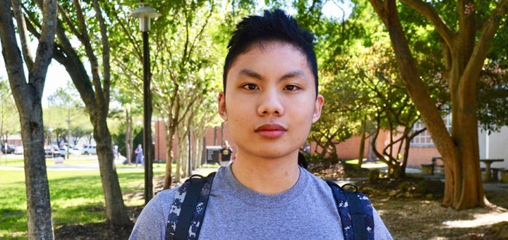 Linus Jingco on Lee College campus