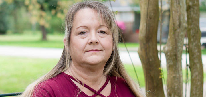 Stella Furst in her front yard